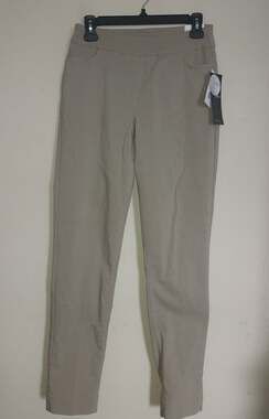 Slimsation Women's Golf Pants size 4 Narrow Leg Pull On Tummy Control Stone